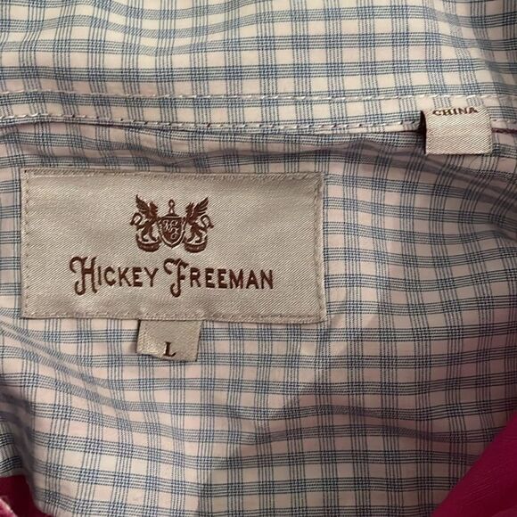 Hickey Freeman Fuschia Pink Linen Button Down Shirt Mens Size Large Casual - Picture 2 of 9